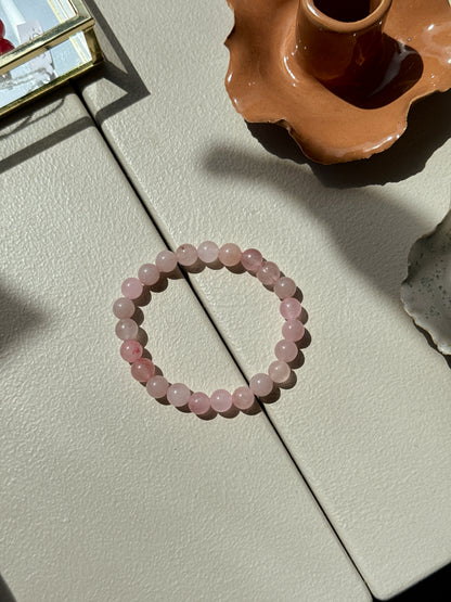 Armbånd m. natursten | Lyserød