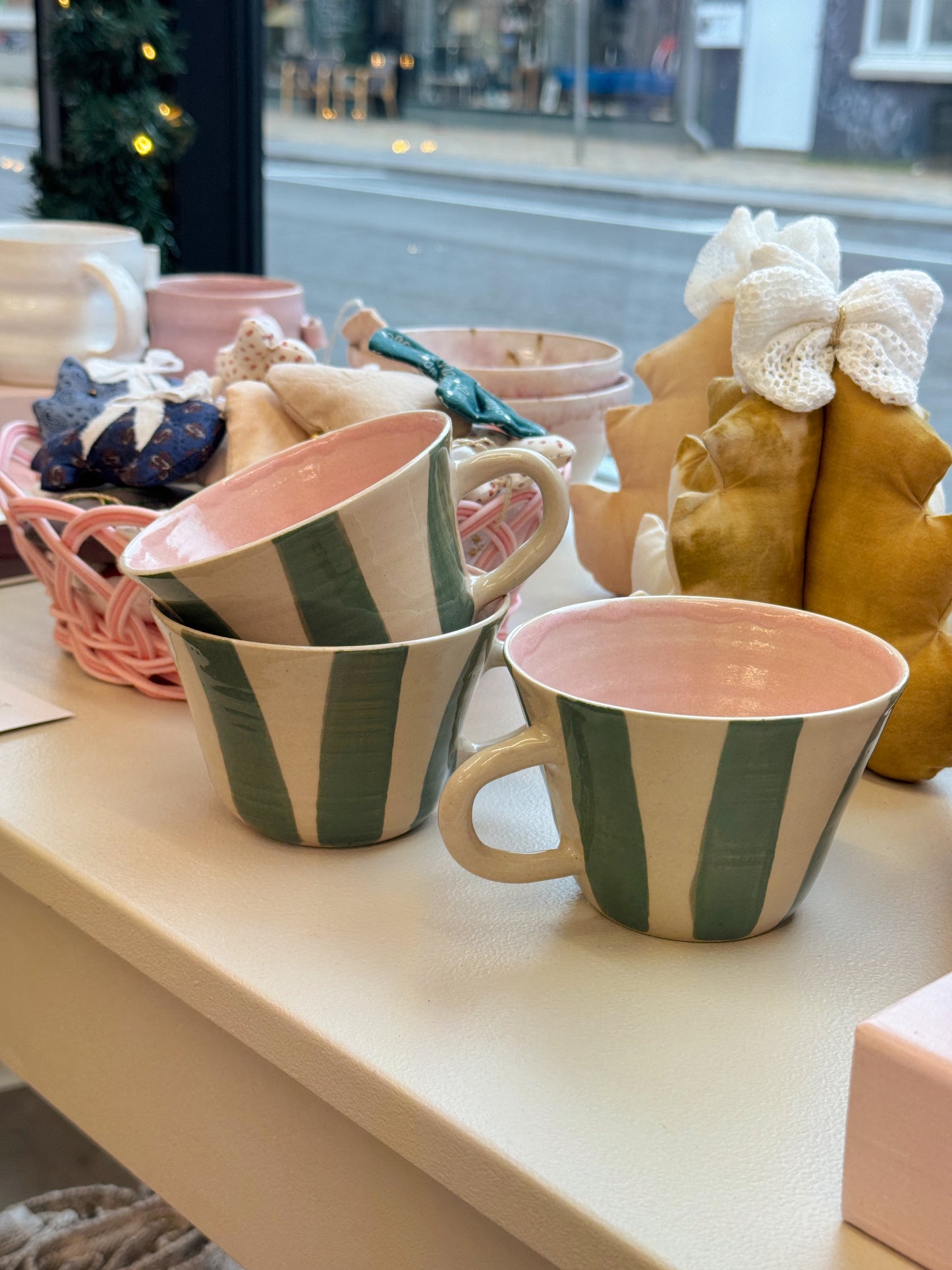 Kop m. hank | Grønne striber