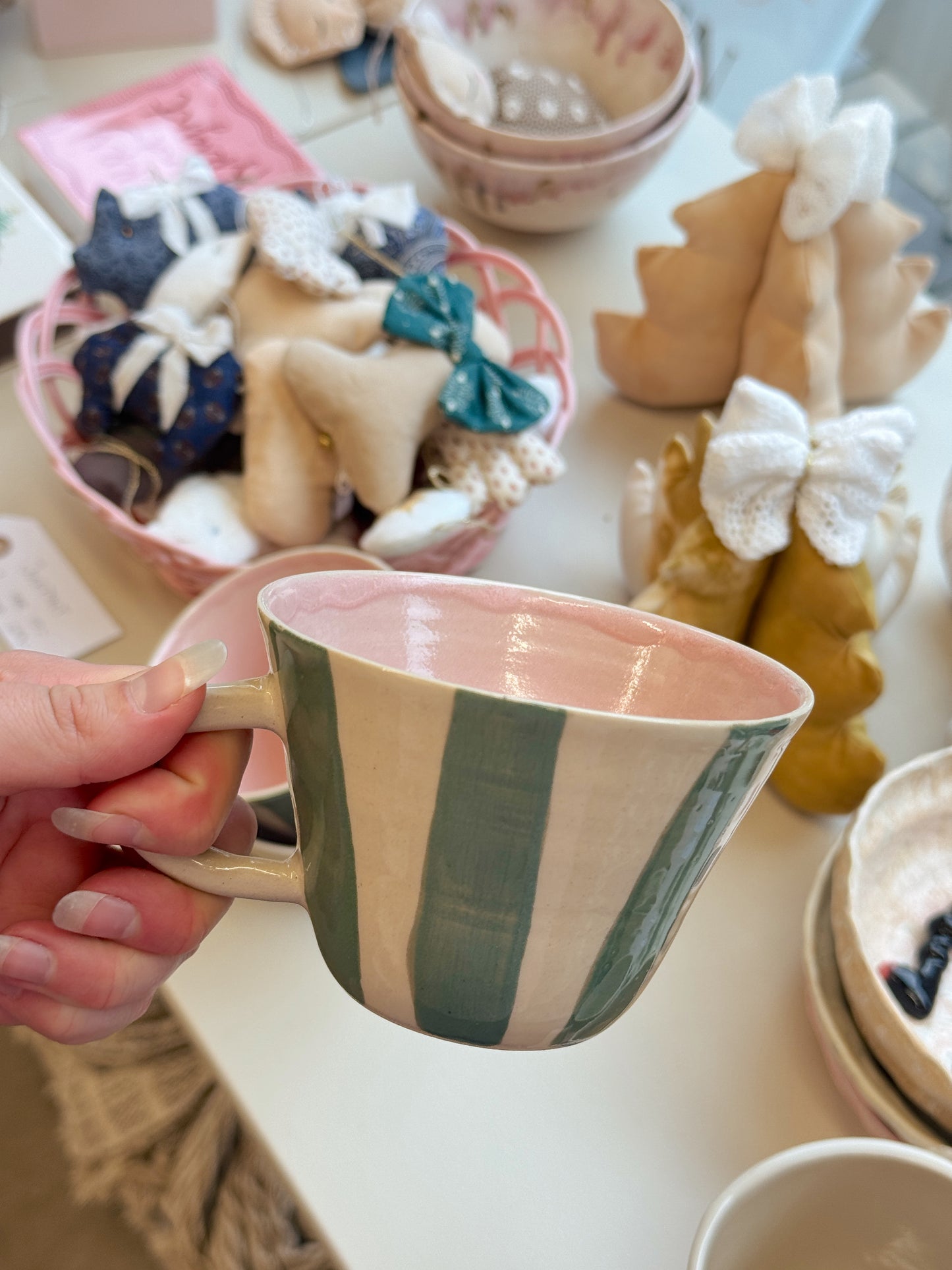 Kop m. hank | Grønne striber