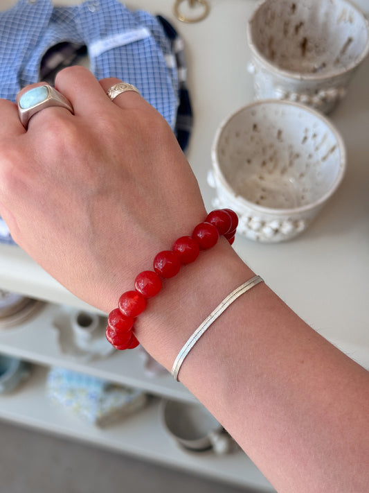 Armbånd natursten/jade | Rød