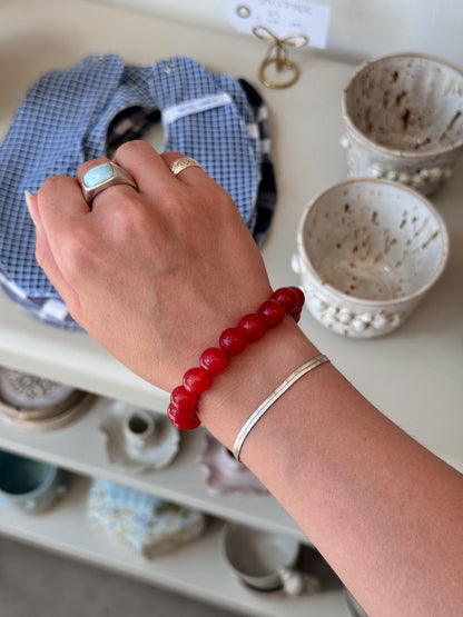 Armbånd natursten/jade | Rød