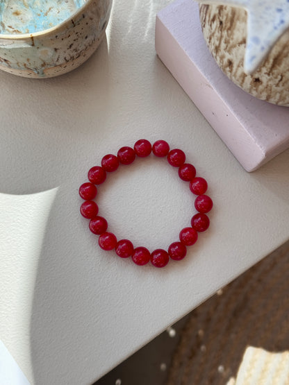 Armbånd natursten/jade | Rød