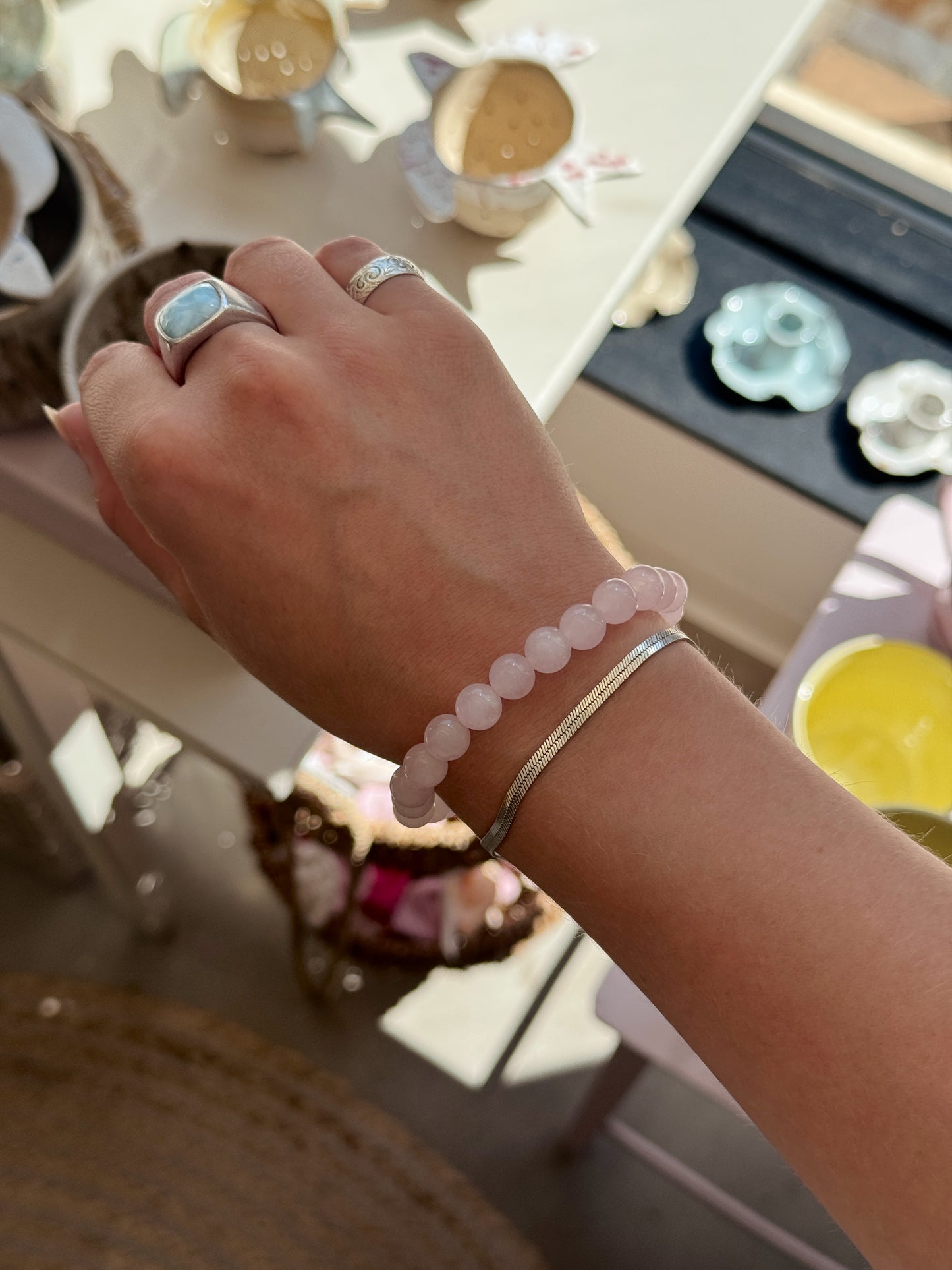 Armbånd natursten/jade | Lyserød