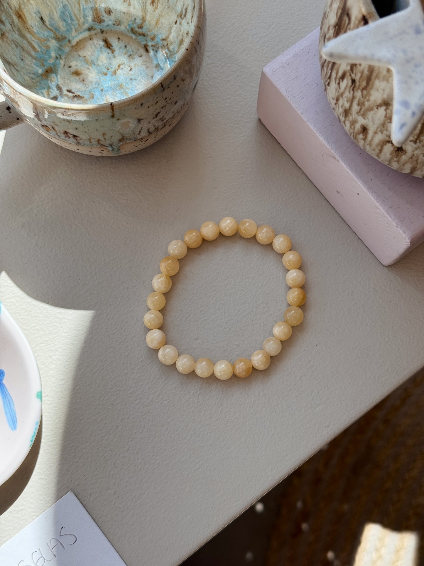 Armbånd natursten/jade | Gul