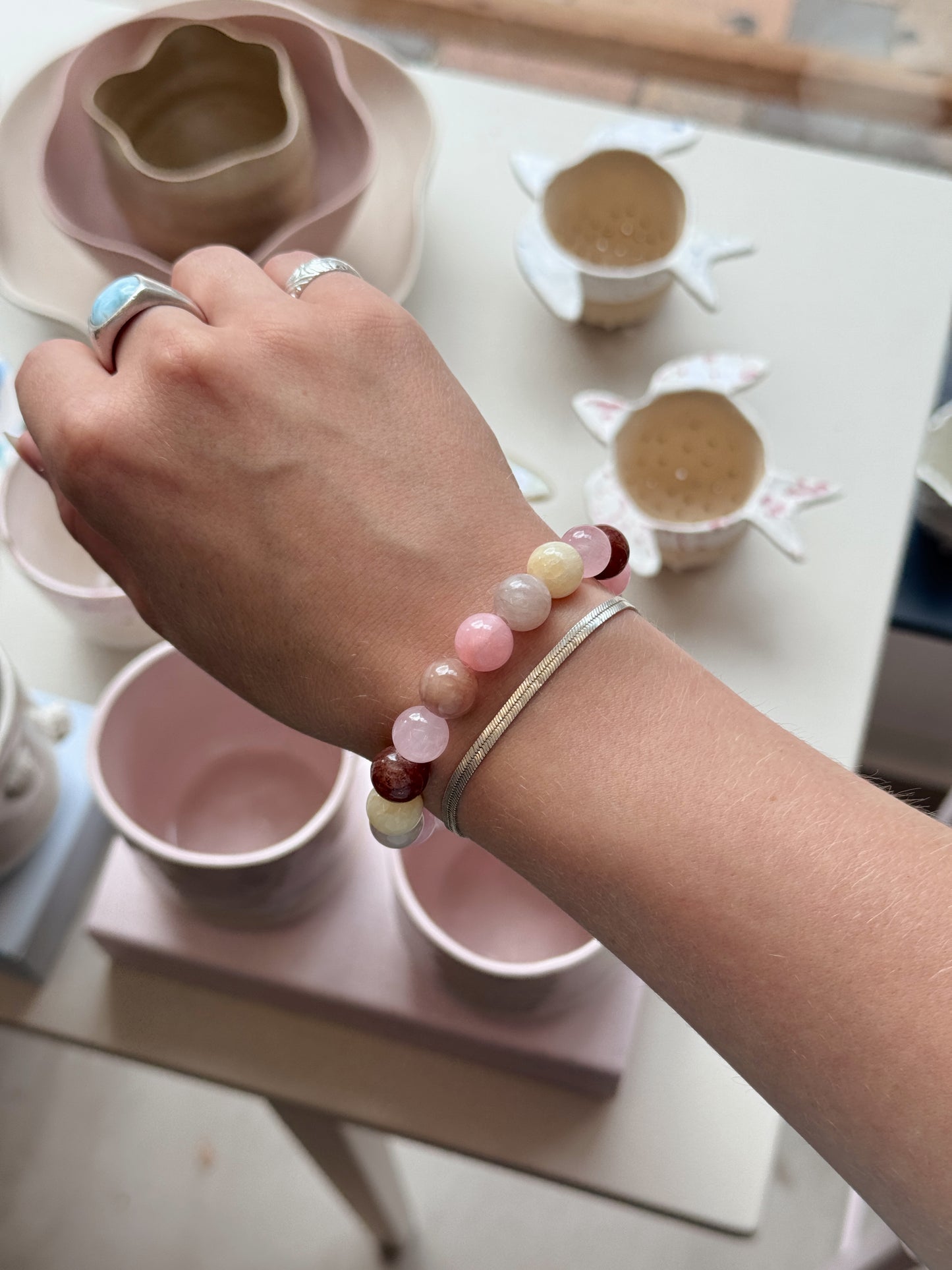 Bracelet with natural stones | Purple