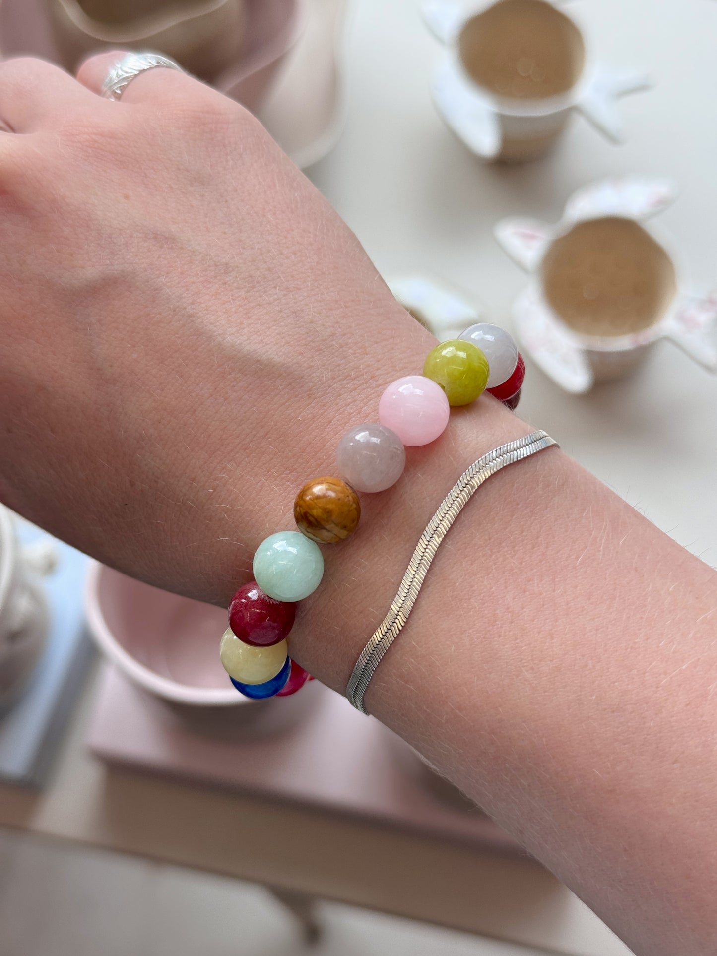 Bracelet with natural stones | Purple