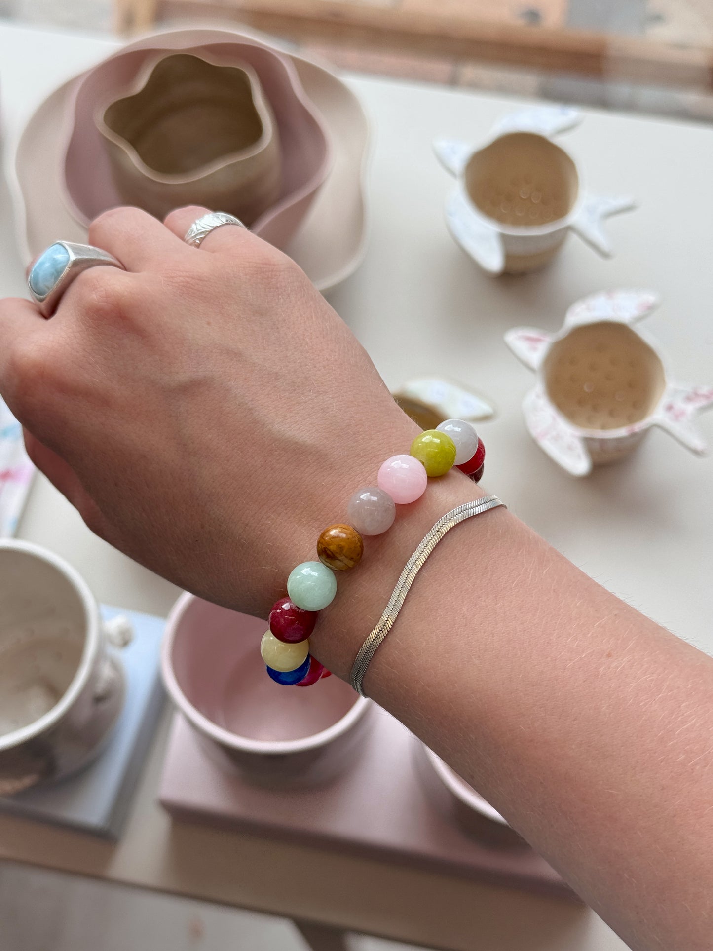 Bracelet with natural stones | Purple