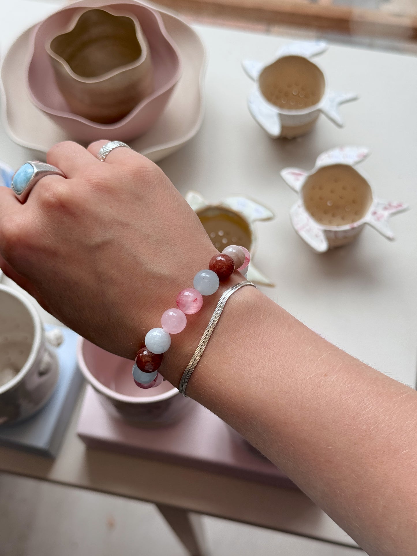 Bracelet with natural stones | Purple