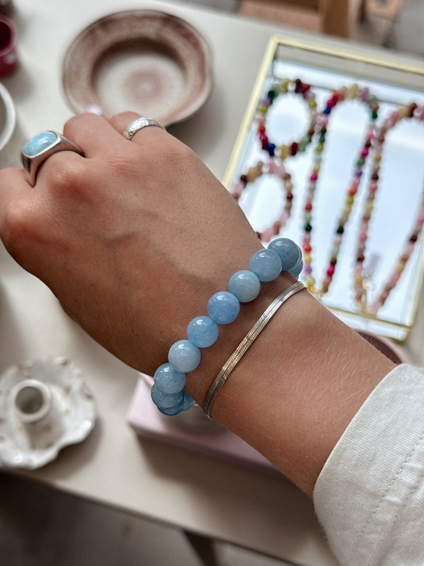 Bracelet with natural stones | Purple