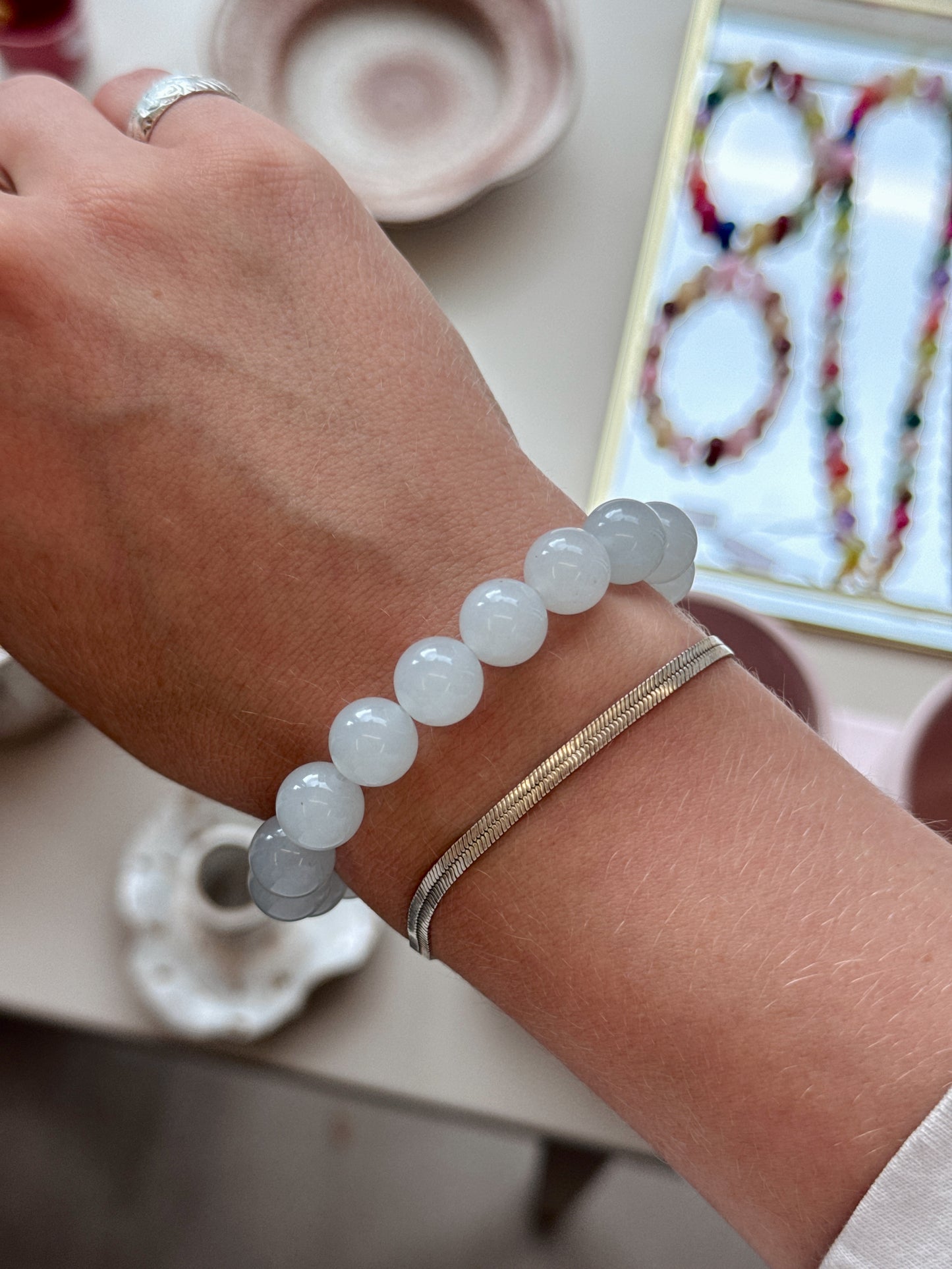 Bracelet with natural stones | Purple