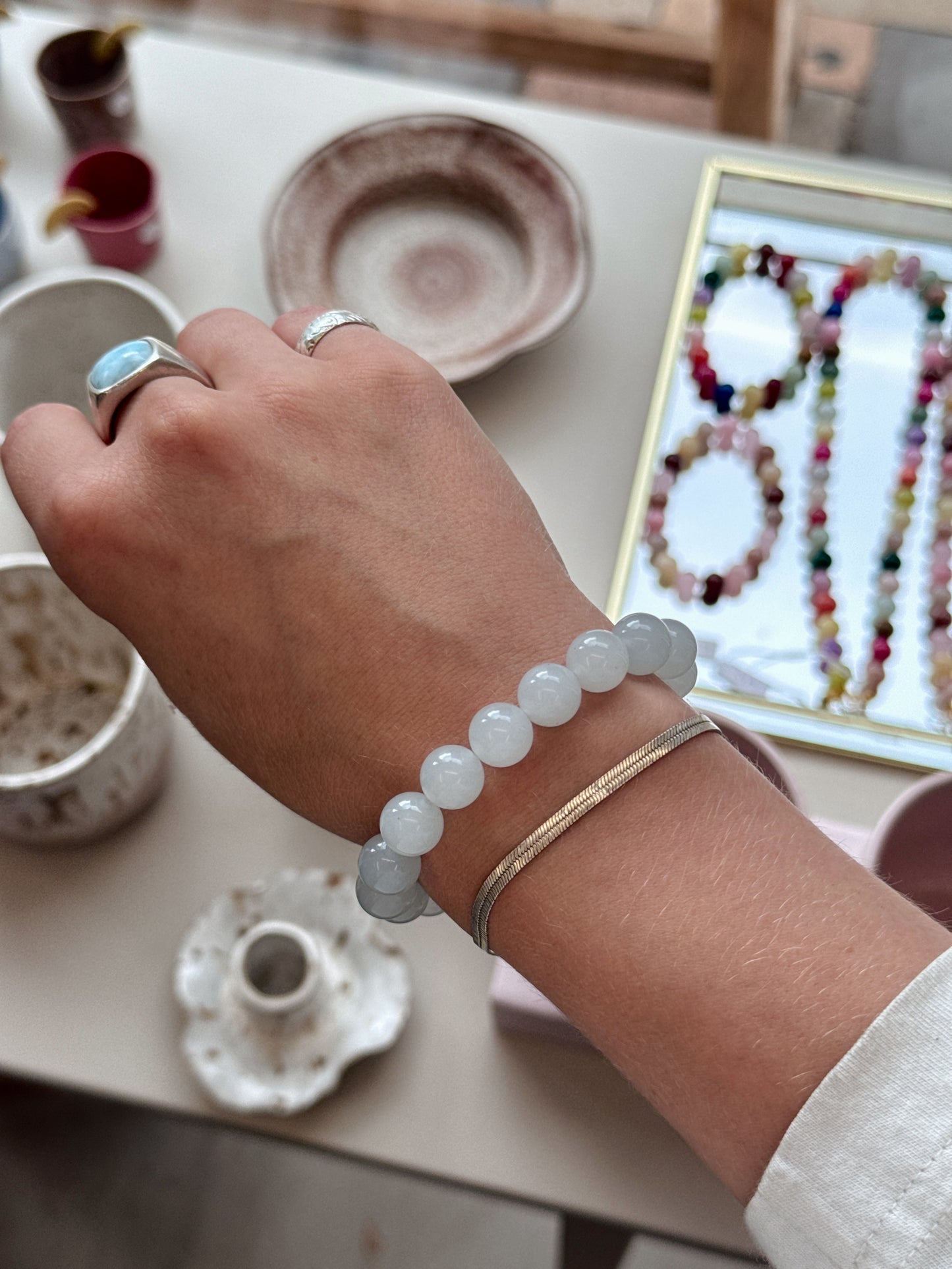 Bracelet with natural stones | Purple