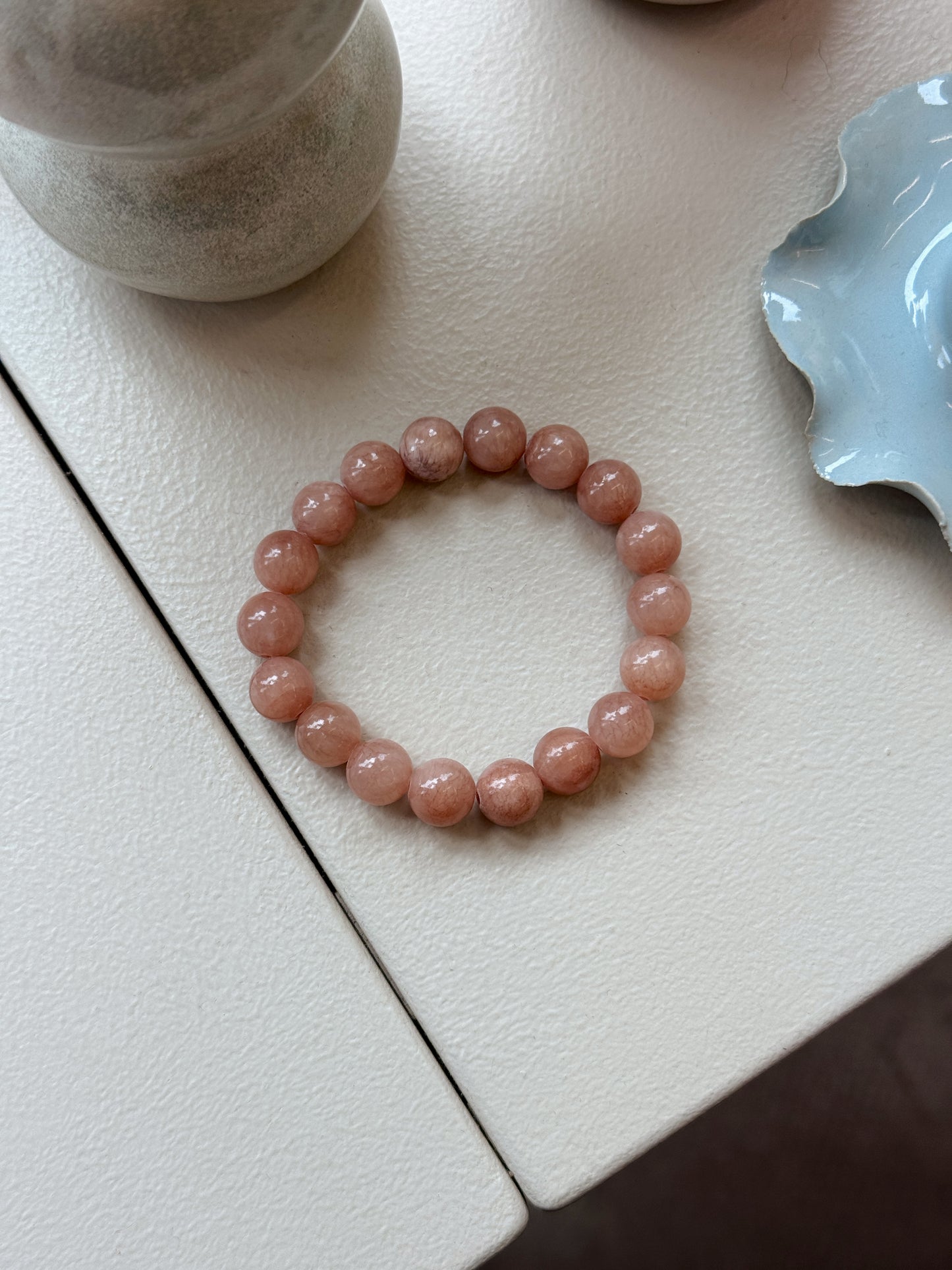 Armbånd m. natursten | Lys brun