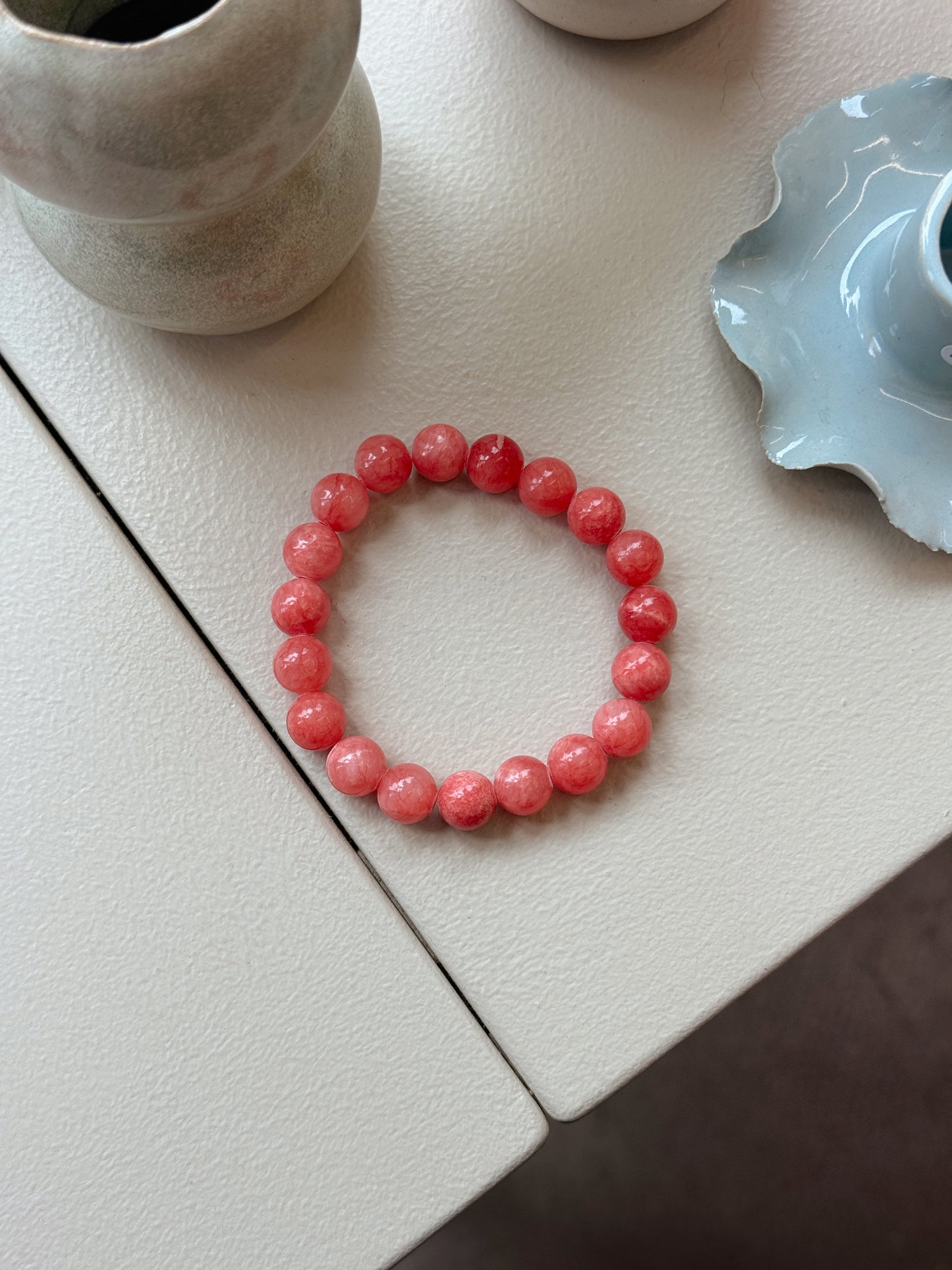 Armbånd m. natursten | Koral (orange)