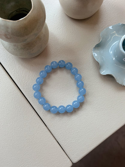 Armbånd m. natursten | Klar blå