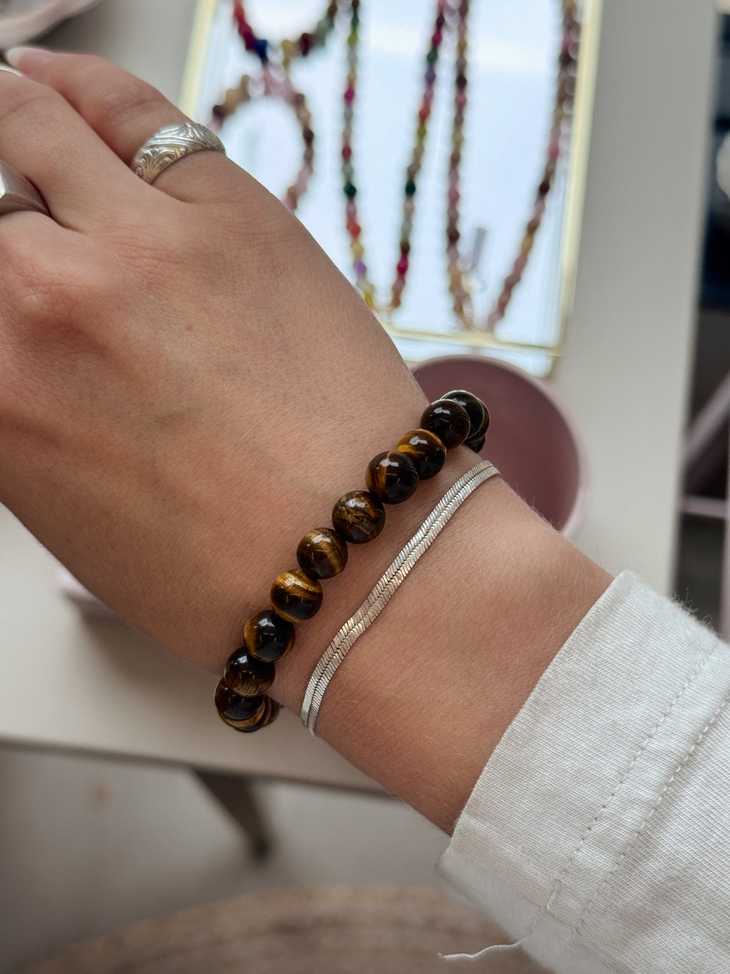 Bracelet with natural stones | Purple