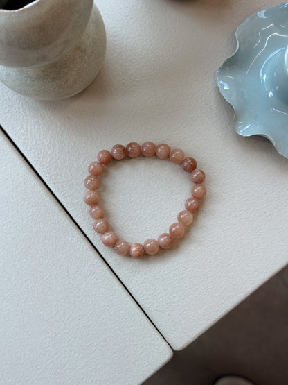 Armbånd m. natursten | Lys brun