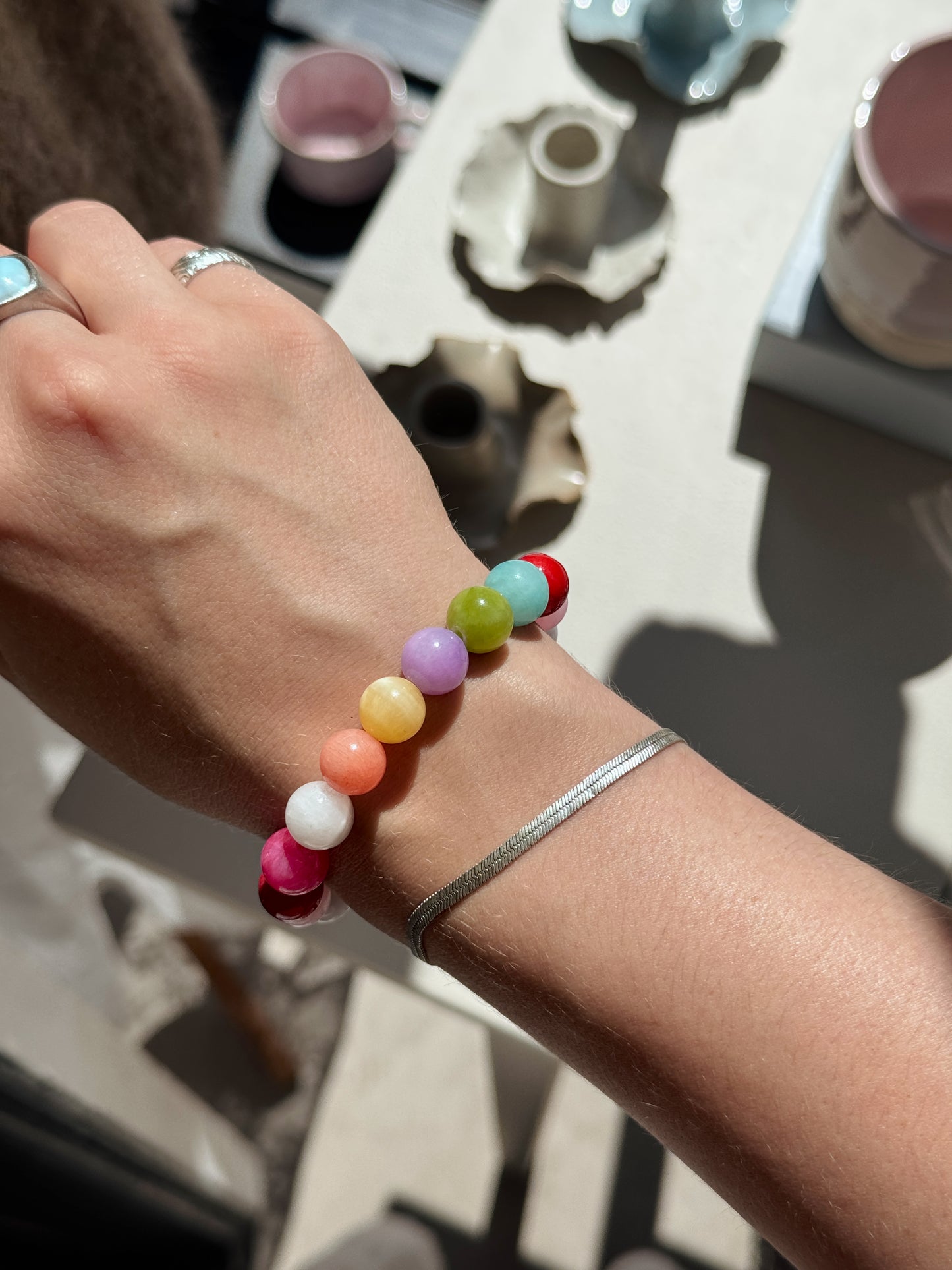 Bracelet with natural stones | Purple