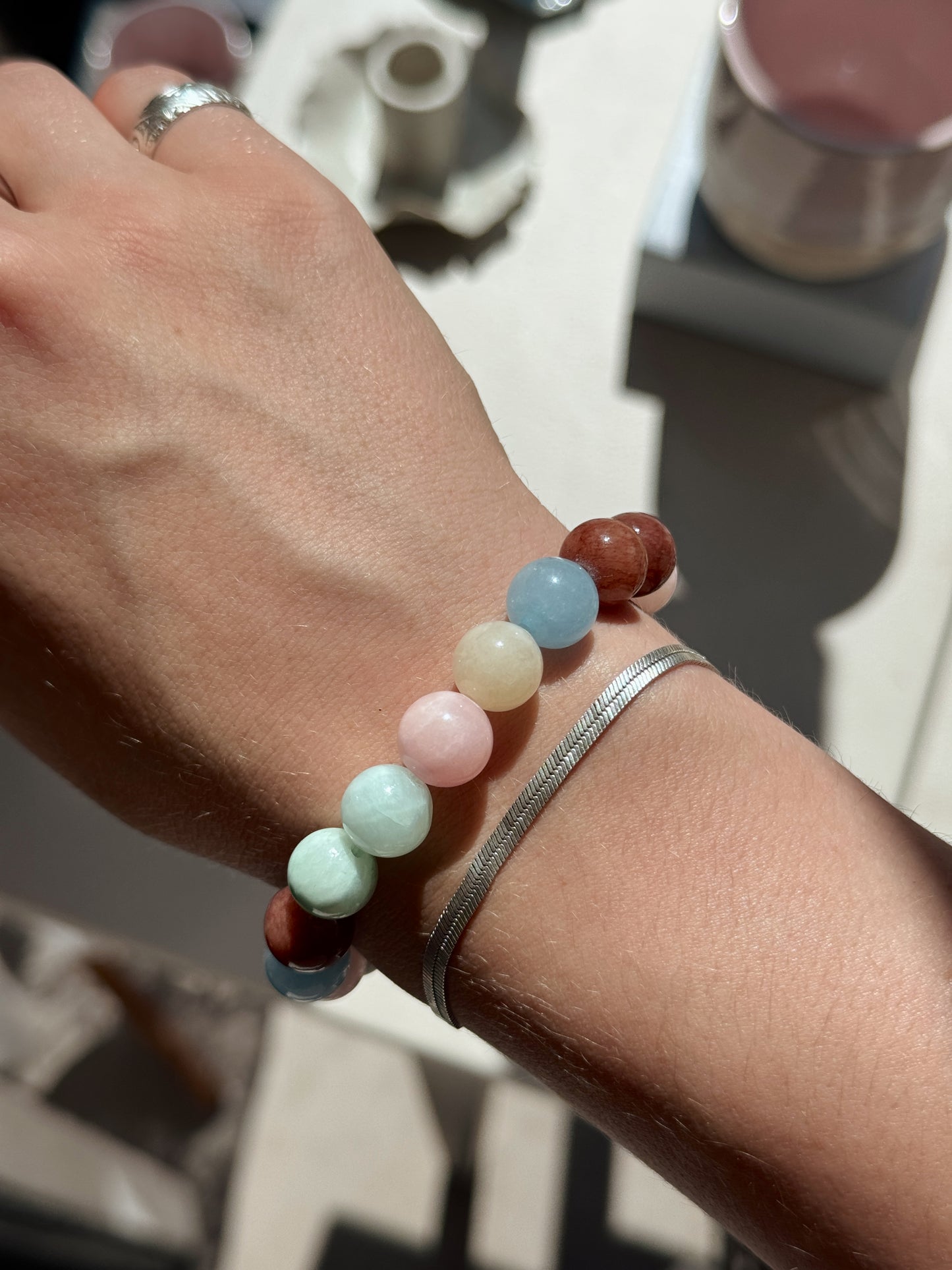 Armbånd m. natursten | Multi