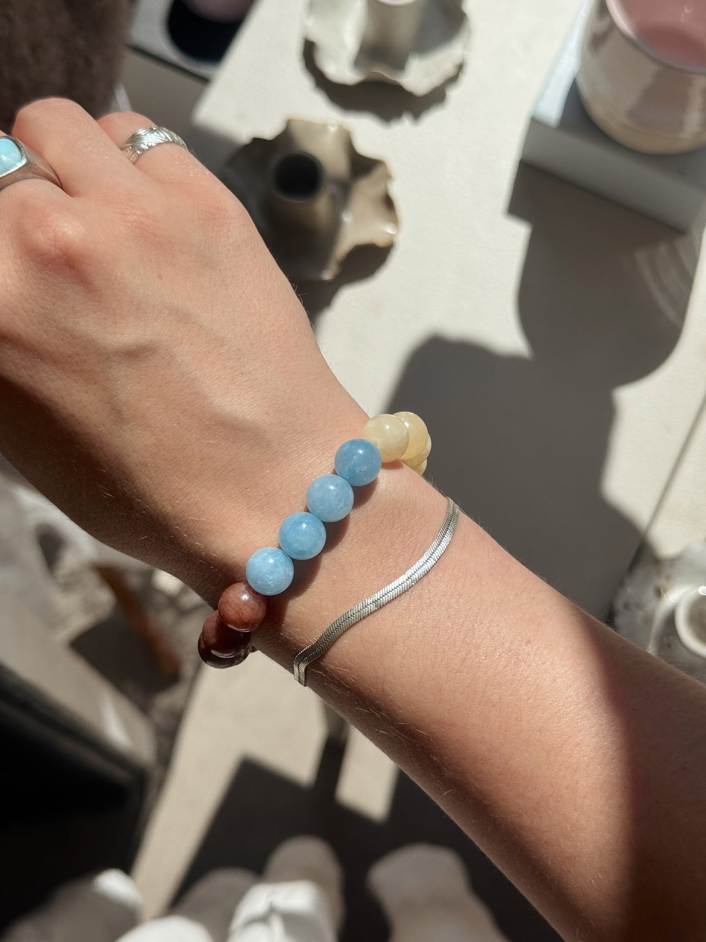 Armbånd m. natursten | Multi