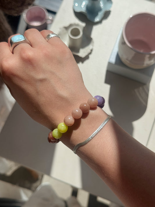 Armbånd m. natursten | Multi