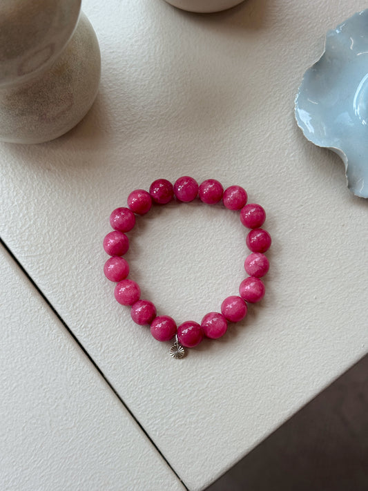 Armbånd m. natursten | Pink