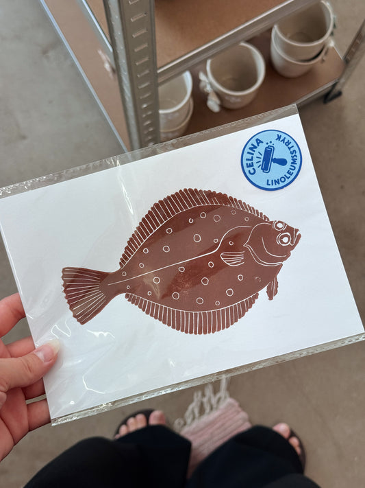 Fladfisk | Linoleumstryk (Flere varianter)