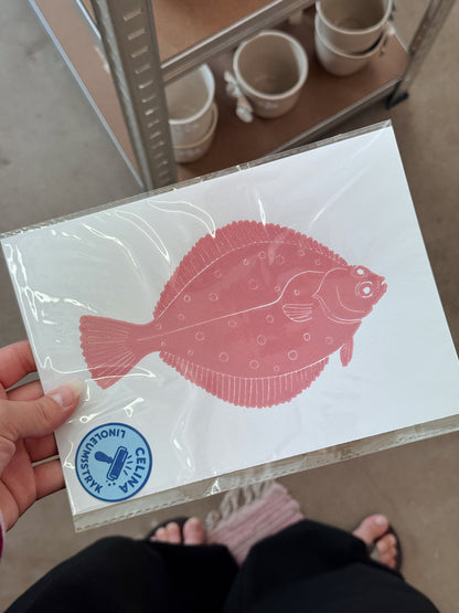 Fladfisk | Linoleumstryk (Flere varianter)
