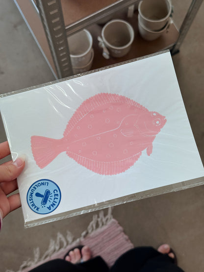 Fladfisk | Linoleumstryk (Flere varianter)