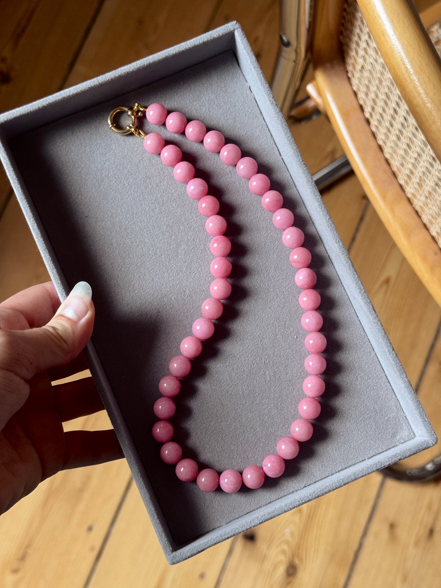 Halskæde | Lys koral/Pink
