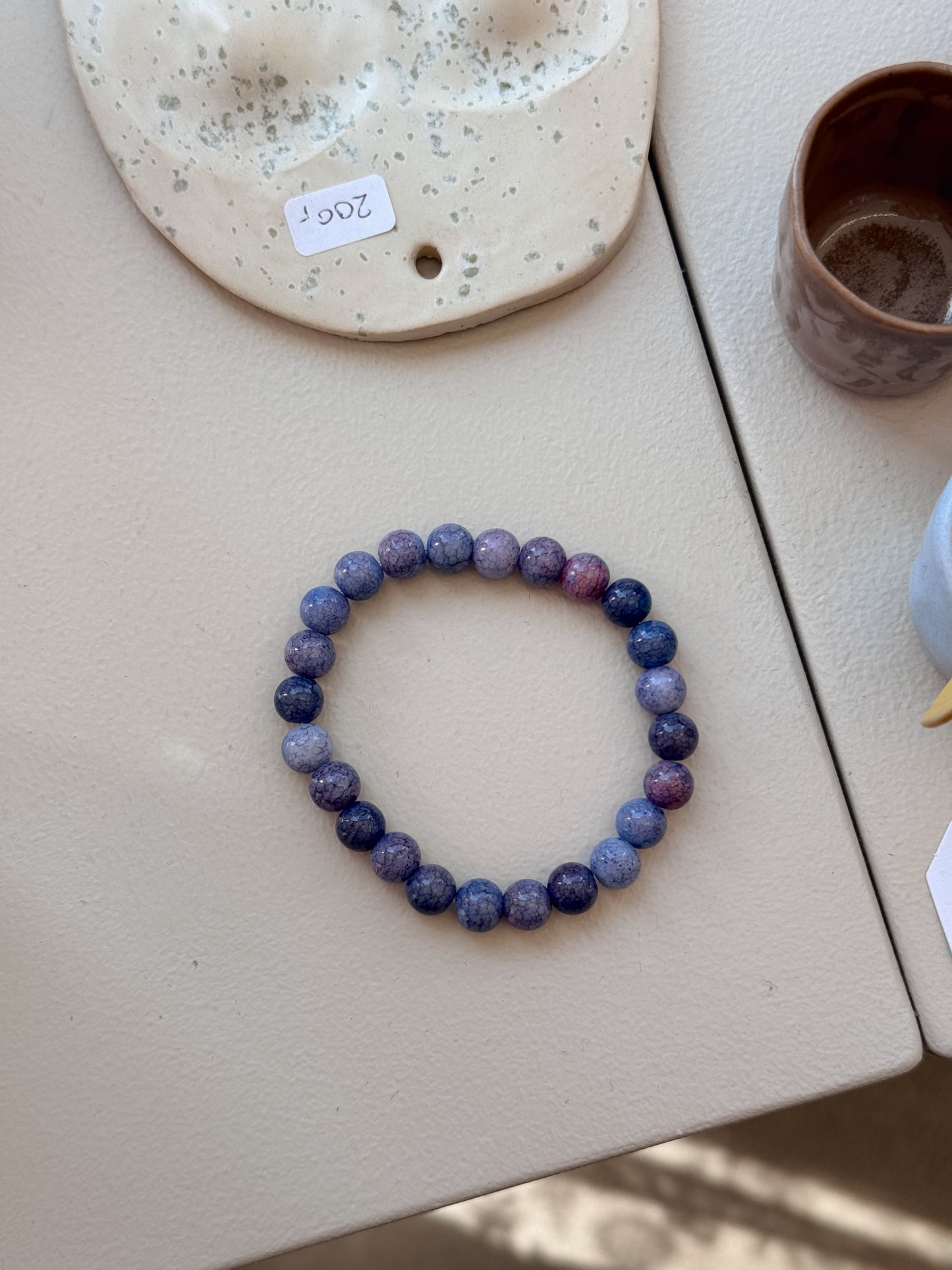 Armbånd m. natursten | Blå