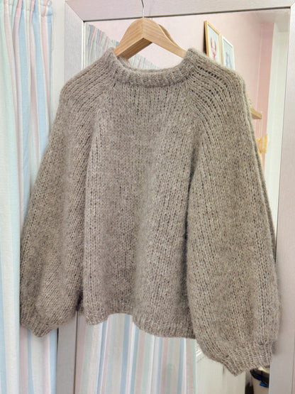 Langærmet striktrøje | Alpaca/Silke