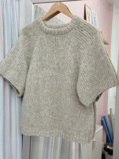 Kortærmet striktrøje | Alpaca/Silke