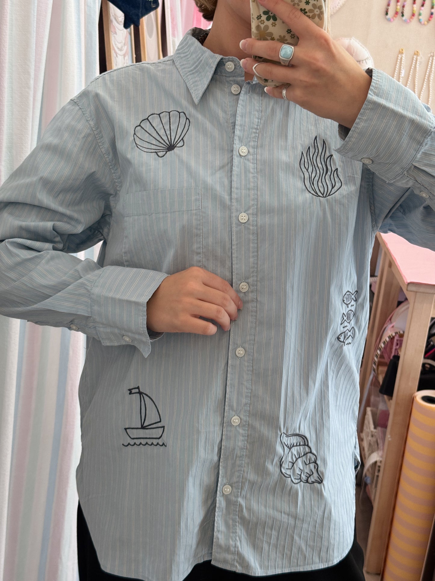Skjorte m. broderi | Small