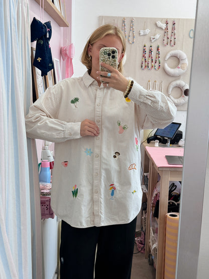 Skjorte m. broderi | Medium
