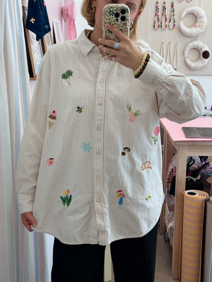 Skjorte m. broderi | Medium
