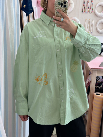 Skjorte m. broderi | Medium
