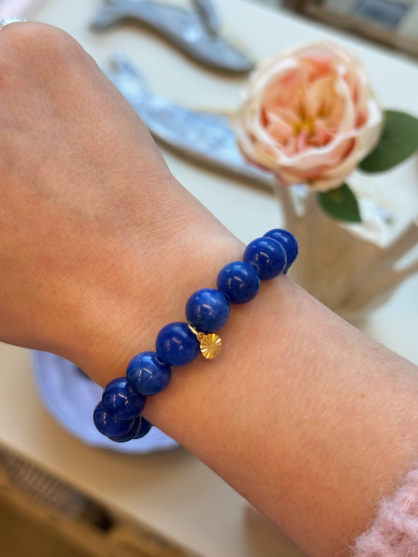 Armbånd m. natursten | Kobolt
