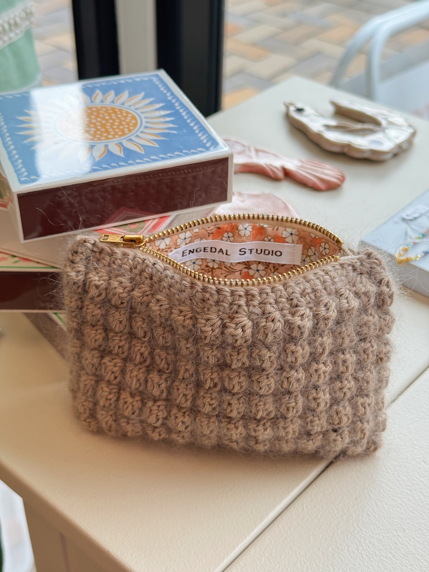 Bubble Clutch, lille | Lys brun