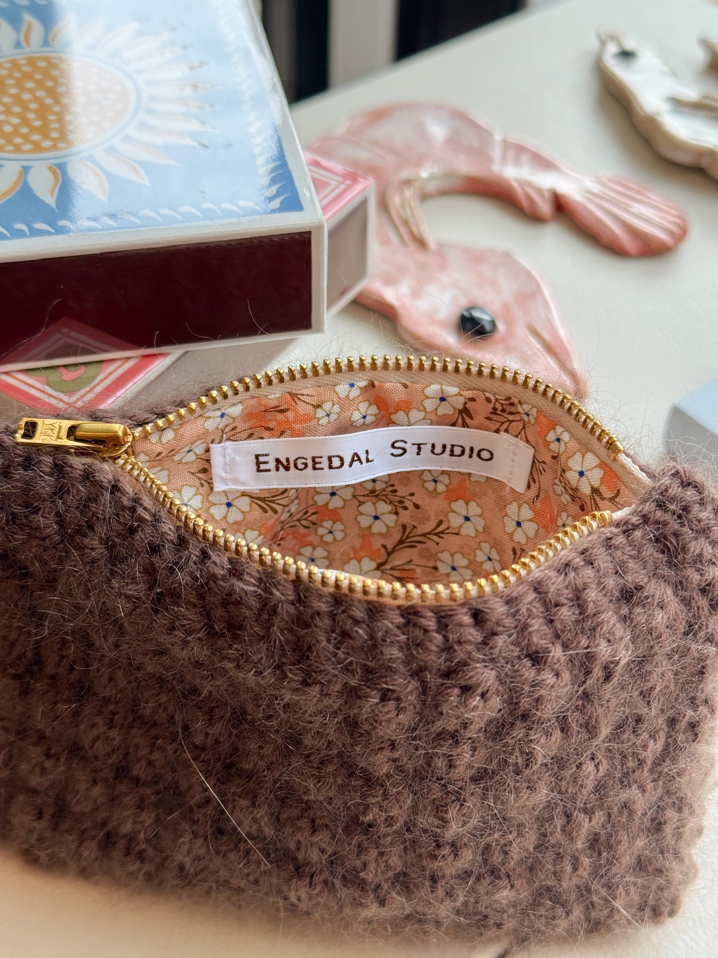Bubble Clutch, lille | Mørk brun