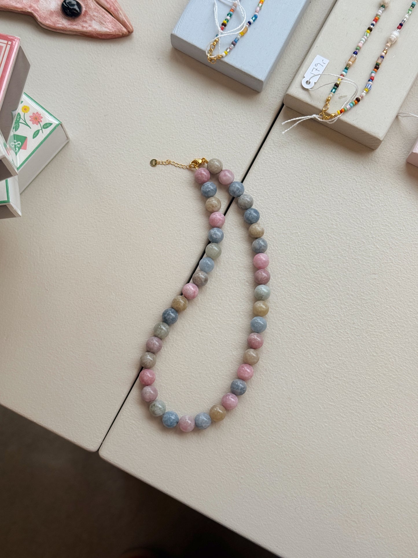 Halskæde | Blå pastel