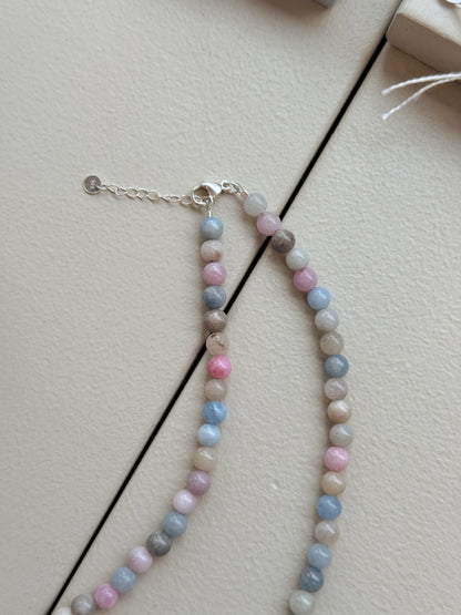 Halskæde | Blå pastel
