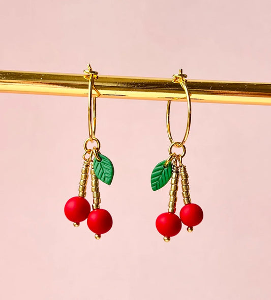 Kirsebær hoops | Forgyldt sterlingsølv