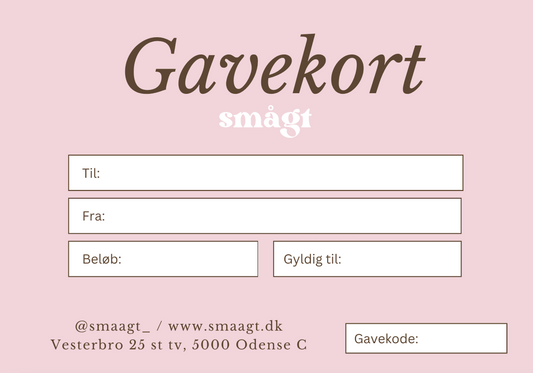 GAVEKORT (vælg beløb) (sendes i starten af december)