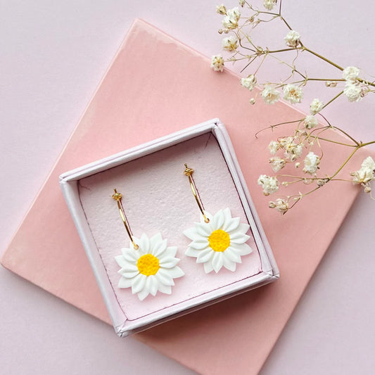 Marguerit hoops | Forgyldt sterlingsølv