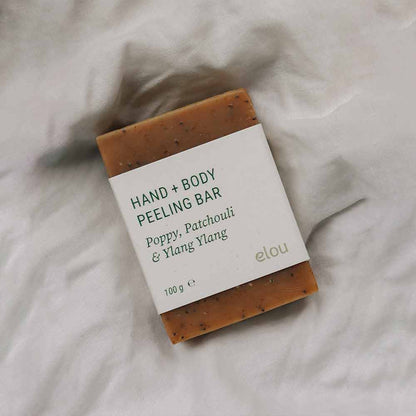 Hand + Body Peeling Bar | Poppy, Patchouli & Ylang Ylang